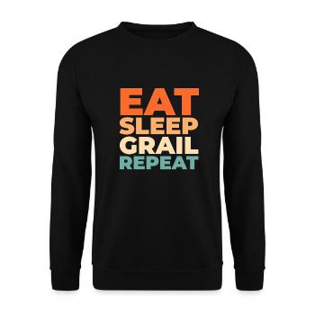 Sneakers Gral Eat Sleep Repeat - Unisex Pullover - Schwarz - Vorne - Alina (178cm) & Michal (187cm)