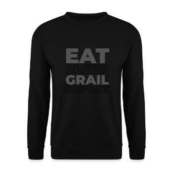 Sneakers Gral Eat Sleep Repeat - Unisex Pullover - Schwarz - Vorne - Alina (178cm) & Michal (187cm)
