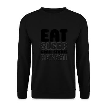 Sneakers Gral Eat Sleep Repeat - Unisex Pullover - Schwarz - Vorne - Alina (178cm) & Michal (187cm)