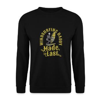 Windsurfing Windsurfer Skeleton Fathers Day Dad - Unisex Sweatshirt - black - Front - Alina (178cm) & Michal (187cm)