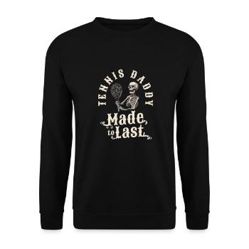 Tennis Skelett Fathers Day Dad - Unisex Pullover - Schwarz - Vorne - Alina (178cm) & Michal (187cm)