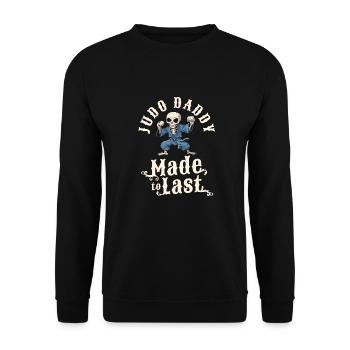 Judoka Skelett Fathers Day Dad - Unisex Pullover - Schwarz - Vorne - Alina (178cm) & Michal (187cm)