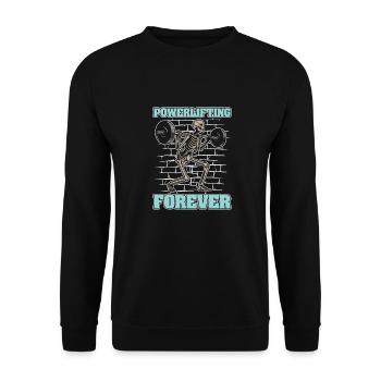 Powerlifting Powerlifter Skeleton - Unisex Sweatshirt - black - Front - Alina (178cm) & Michal (187cm)