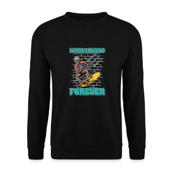 Kitesurfer Kitesurfen Kiten Kitesurfing Skelett - Unisex Pullover - Schwarz - Vorne - Alina (178cm) & Michal (187cm)