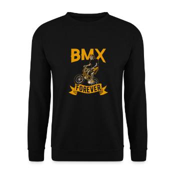 Bmx Bmx Biker Skeleton - Unisex Sweatshirt - black - Front - Alina (178cm) & Michal (187cm)