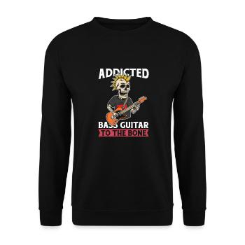 Bassist Bass Guitar Basser Skeleton - Unisex Sweatshirt - black - Front - Alina (178cm) & Michal (187cm)
