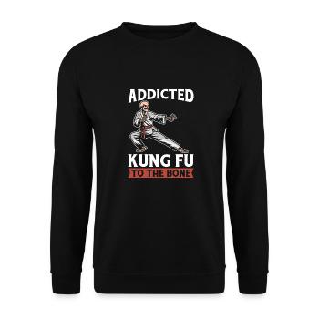 Kung Fu Skeleton - Unisex Sweatshirt - black - Front - Alina (178cm) & Michal (187cm)