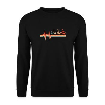 Kayaker Ekg Heartbeat - Unisex Sweatshirt - black - Front - Alina (178cm) & Michal (187cm)