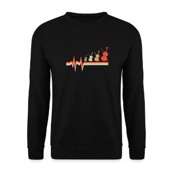 Cello Cellist Ekg Heartbeat - Unisex Sweatshirt - black - Front - Alina (178cm) & Michal (187cm)