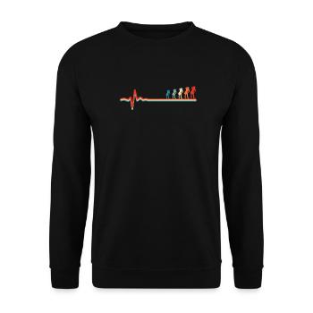 Line Dance Ekg Heartbeat - Unisex Pullover - Schwarz - Vorne - Alina (178cm) & Michal (187cm)
