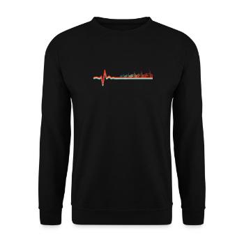 Bmx Bmx Biker Ekg Heartbeat - Unisex Pullover - Schwarz - Vorne - Alina (178cm) & Michal (187cm)