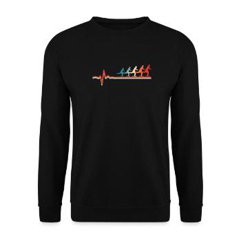 Skateboard Skater Ekg Heartbeat - Unisex Sweatshirt - black - Front - Alina (178cm) & Michal (187cm)