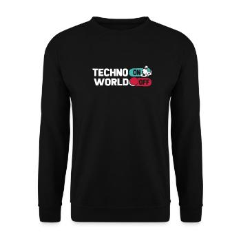 Techno Raver Techno sur World Off - Sweat-shirt Unisexe - noir - Devant - Alina (178cm) & Michal (187cm)