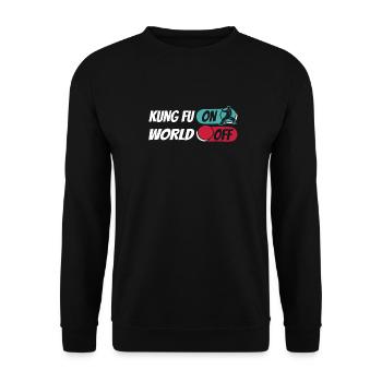 Kung Fu Kung Fu On World Off - Unisex Sweatshirt - black - Front - Alina (178cm) & Michal (187cm)