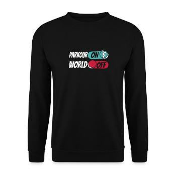 Parkour Parkour On World Off - Unisex Sweatshirt - black - Front - Alina (178cm) & Michal (187cm)