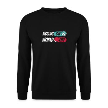 Jonglieren Jongleur Juggling On World Off - Unisex Sweatshirt - black - Front - Alina (178cm) & Michal (187cm)