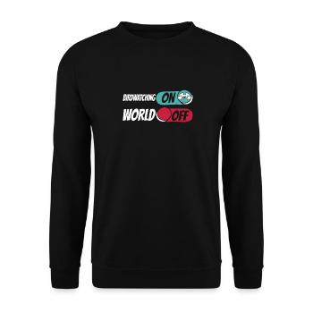 Vogelbeobachter Observation des oiseaux sur World Off - Sweat-shirt Unisexe - noir - Devant - Alina (178cm) & Michal (187cm)