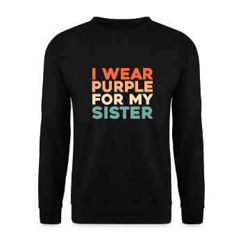Alzheimer I Wear Purple For My Sister Alzheimers - Unisex Pullover - Schwarz - Vorne - Alina (178cm) & Michal (187cm)