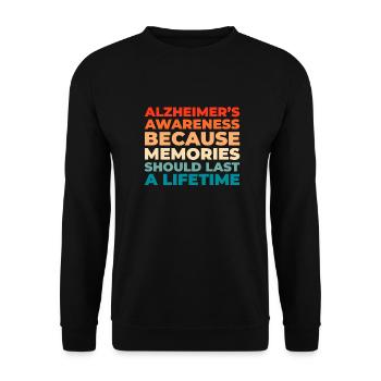 Alzheimer Alzheimers Support - Unisex Pullover - Schwarz - Vorne - Alina (178cm) & Michal (187cm)