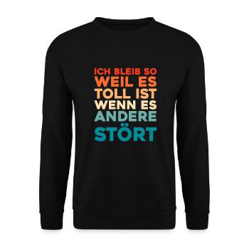 Schwarzer Humor - Unisex Pullover - Schwarz - Vorne - Alina (178cm) & Michal (187cm)