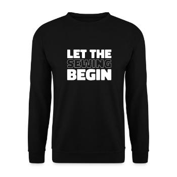 Sewing Sewing Machine - Unisex Sweatshirt - black - Front - Alina (178cm) & Michal (187cm)