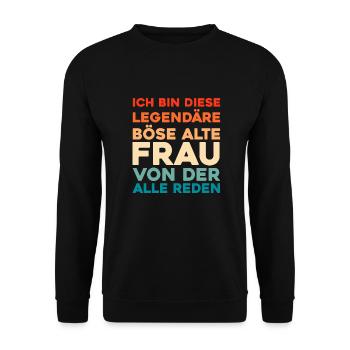 Black Humor Bse Old Woman - Unisex Sweatshirt - black - Front - Alina (178cm) & Michal (187cm)