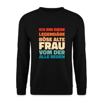Black Humor Bse Old Woman - Unisex Sweatshirt - black - Front - Alina (178cm) & Michal (187cm)