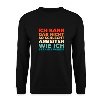 Humour noir Travail drôle Discours drôles - Sweat-shirt Unisexe - noir - Devant - Alina (178cm) & Michal (187cm)