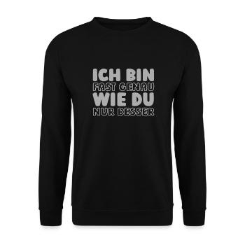 Schwarzer Humor - Unisex Pullover - Schwarz - Vorne - Alina (178cm) & Michal (187cm)