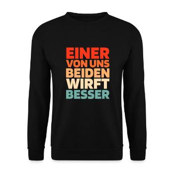 Schwarzer Humor Sport - Unisex Pullover - Schwarz - Vorne - Alina (178cm) & Michal (187cm)