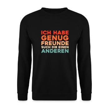 Schwarzer Humor - Unisex Pullover - Schwarz - Vorne - Alina (178cm) & Michal (187cm)