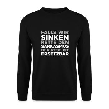 Schwarzer Humor - Unisex Pullover - Schwarz - Vorne - Alina (178cm) & Michal (187cm)