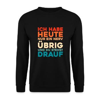 Schwarzer Humor - Unisex Pullover - Schwarz - Vorne - Alina (178cm) & Michal (187cm)