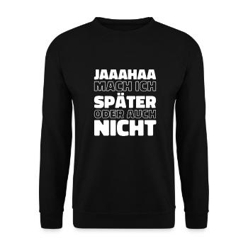 Schwarzer Humor - Unisex Pullover - Schwarz - Vorne - Alina (178cm) & Michal (187cm)