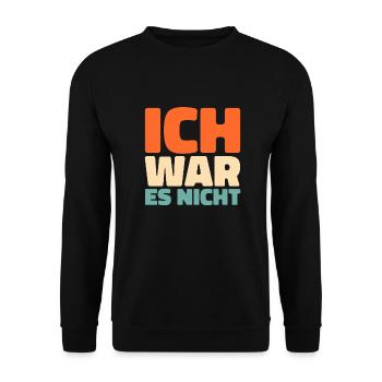 Schwarzer Humor Ich War Es Nicht - Unisex Pullover - Schwarz - Vorne - Alina (178cm) & Michal (187cm)