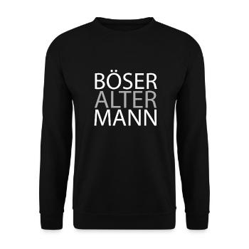 Schwarzer Humor Bser Alter Mann - Unisex Pullover - Schwarz - Vorne - Alina (178cm) & Michal (187cm)