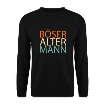 Schwarzer Humor Bser Alter Mann - Unisex Pullover - Schwarz - Vorne - Alina (178cm) & Michal (187cm)