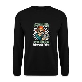 Photographer Photography Camera - Unisex Sweatshirt - black - Front - Alina (178cm) & Michal (187cm)