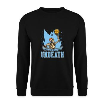 Wasserball Wasserballer Skelett Undeath - Unisex Pullover - Schwarz - Vorne - Alina (178cm) & Michal (187cm)
