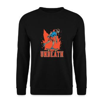 Skateboard Skater Skeleton Undeath - Unisex Sweatshirt - black - Front - Alina (178cm) & Michal (187cm)