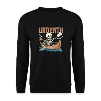 Rowing Rower Skeleton Undeath - Unisex Sweatshirt - black - Front - Alina (178cm) & Michal (187cm)