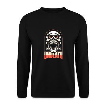 Schriftsteller Autor Schädel Undeath - Unisex Pullover - Schwarz - Vorne - Alina (178cm) & Michal (187cm)