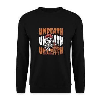Carpenter Carpenter Carpenter Skeleton Undeath - Unisex Sweatshirt - black - Front - Alina (178cm) & Michal (187cm)