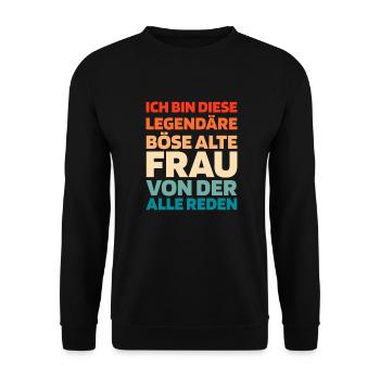 Black Humor Evil Old Woman - Unisex Sweatshirt - black - Front - Alina (178cm) & Michal (187cm)