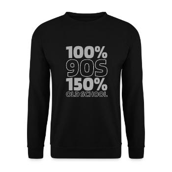 90s Neunziger - Unisex Pullover - Schwarz - Vorne - Alina (178cm) & Michal (187cm)