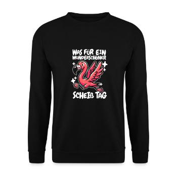 Flamingo drôle s’il vous plaît taisez-vous - Sweat-shirt Unisexe - noir - Devant - Alina (178cm) & Michal (187cm)