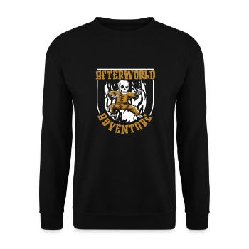 Kung Fu Skelett Afterworld Adventure - Unisex Pullover - Schwarz - Vorne - Alina (178cm) & Michal (187cm)
