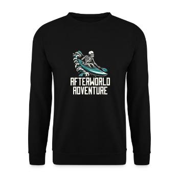 Kayaker Skeleton Afterworld Adventure - Unisex Sweatshirt - black - Front - Alina (178cm) & Michal (187cm)