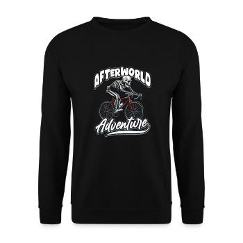 Road Bike Cycling Cyclist Skeleton - Unisex Sweatshirt - black - Front - Alina (178cm) & Michal (187cm)