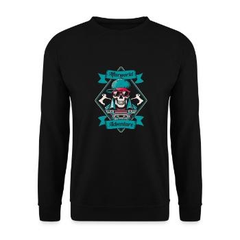Breakdance Breakdancer Breakdancing Skull - Unisex Sweatshirt - black - Front - Alina (178cm) & Michal (187cm)